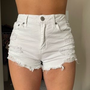 Aeropostale white high rise shorty white shorts